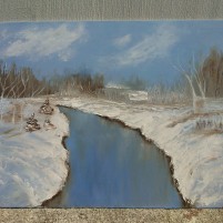 obraz - zimowa rzeka