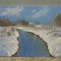 obraz - zimowa rzeka